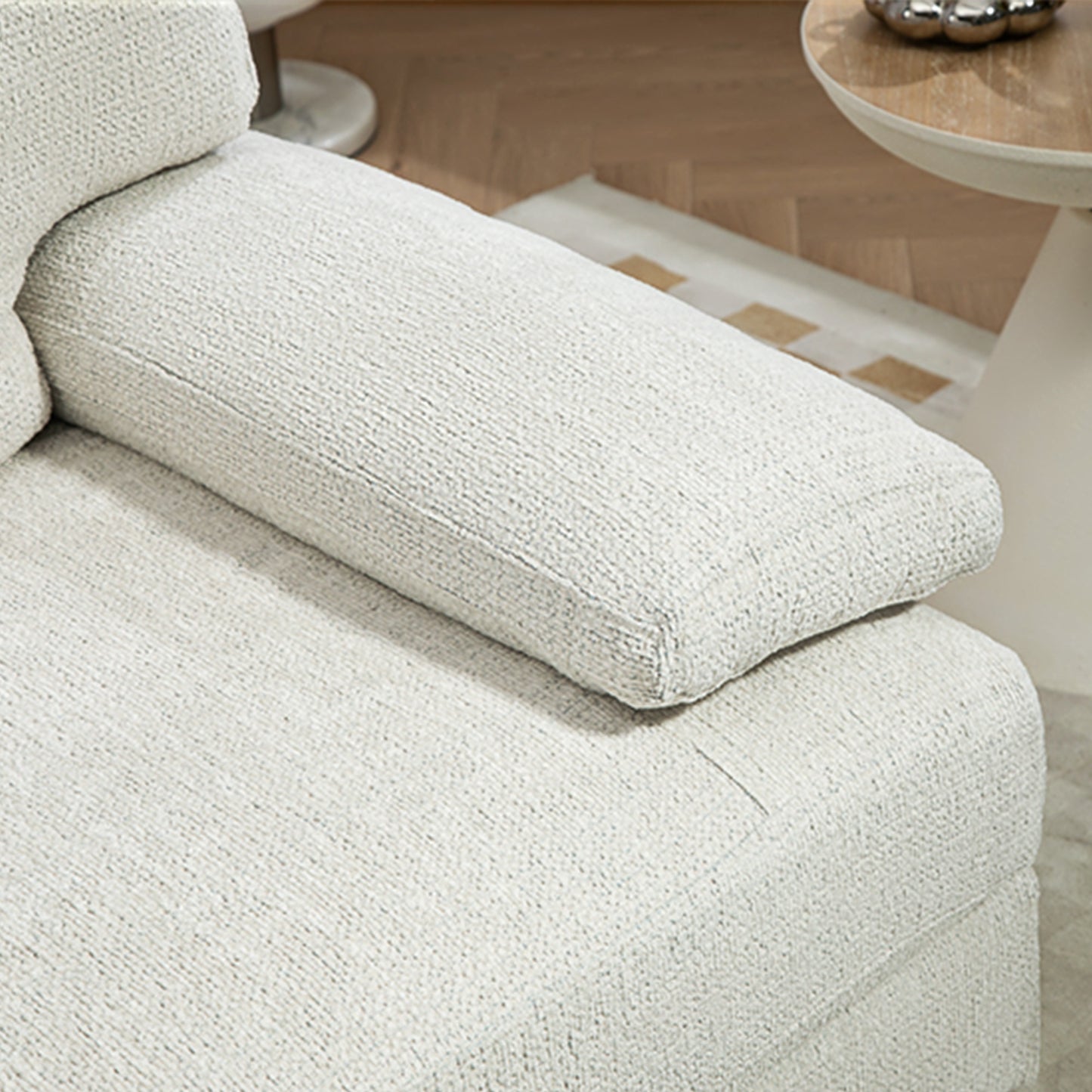 HOMCOM 2 Seater Sofa, Modern Fabric Loveseat with Spring Cushion and Metal Legs, Small Couch in Cream White-6