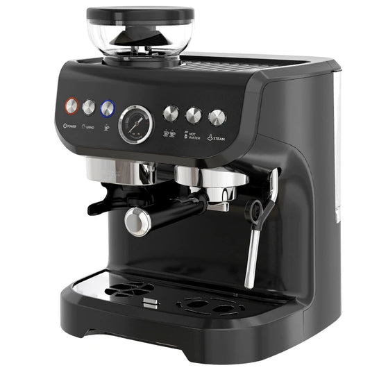 15 Bar Coffee Machine, with Adjustable Grind, Steamer and Accessories by HOMCOM-0