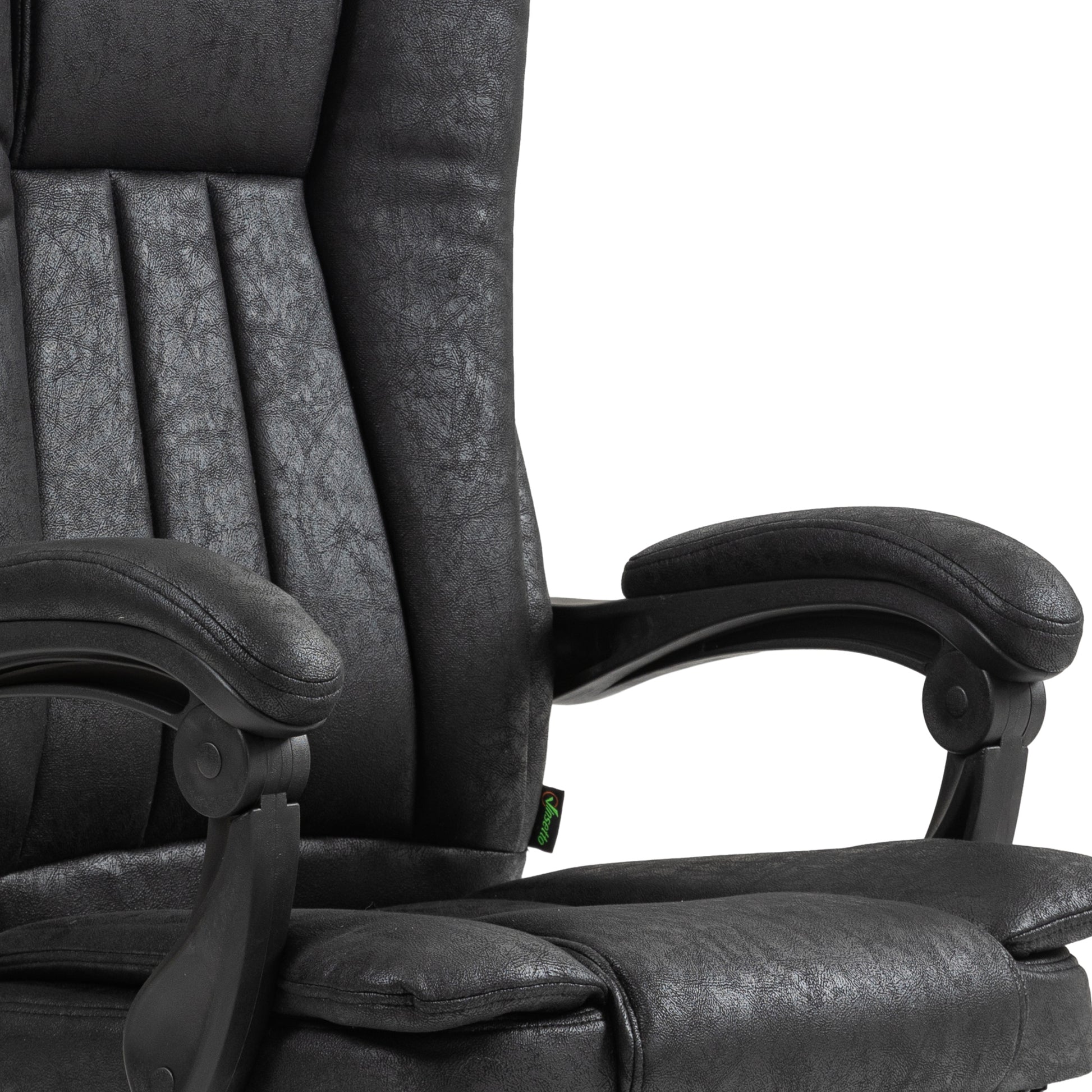 Home Executive Office Chair with Reclining Function Armrests, Swivel Wheels, Footrest, Computer Desk Chair in Black | Vinsetto-7