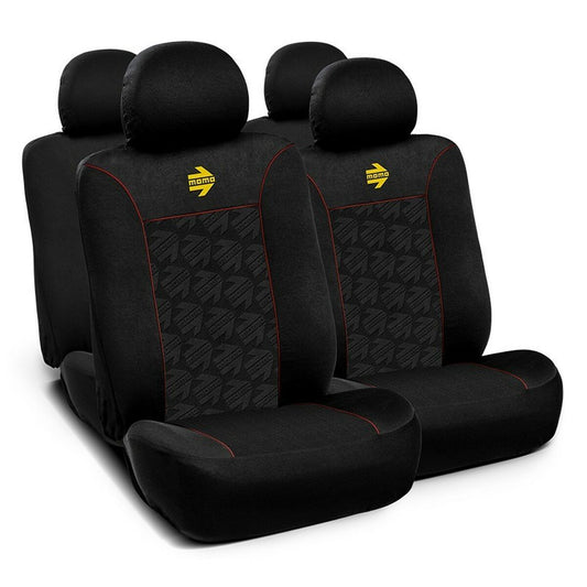 Car Seat Covers MOMO MOMLSC050BR Black Red 11 Pieces-0