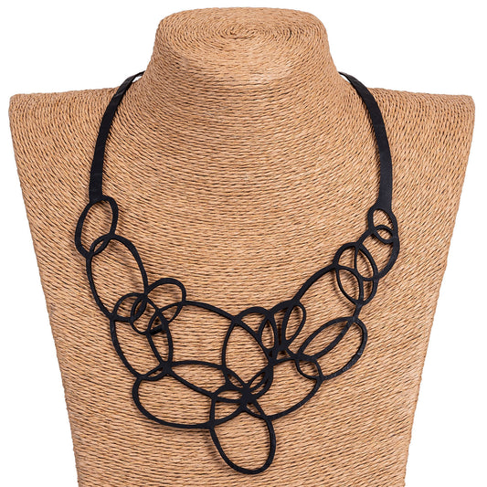 Infinity Upcycled Inner Tube Necklace-0