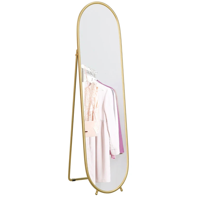 40 x 160cm Full Length Mirror, Floor Standing, Wall-Mounted or Leaning Against Wall Tall Mirror w/ Support Frame | HOMCOM-0