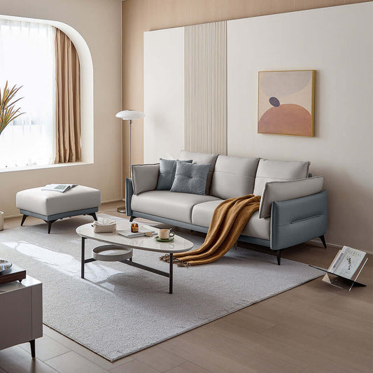 Italian 3-seater Minimalist Style Sofa with Ottoman-0