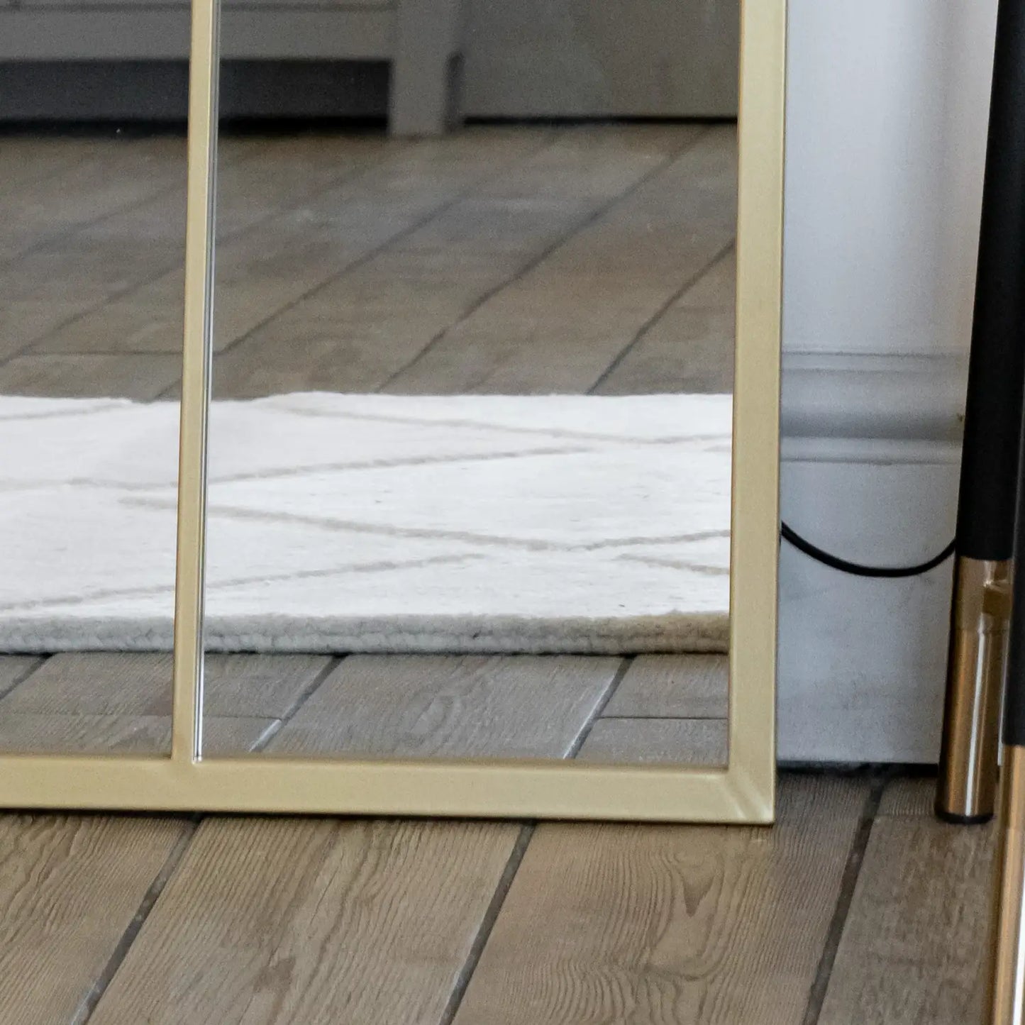 Tomi- Full Length Gold Metal Arched Lattice Window Mirror - 200cm x 120cm-1